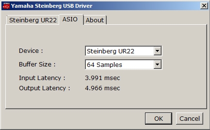 Steinberg UR22 ASIO Driver Control Panel