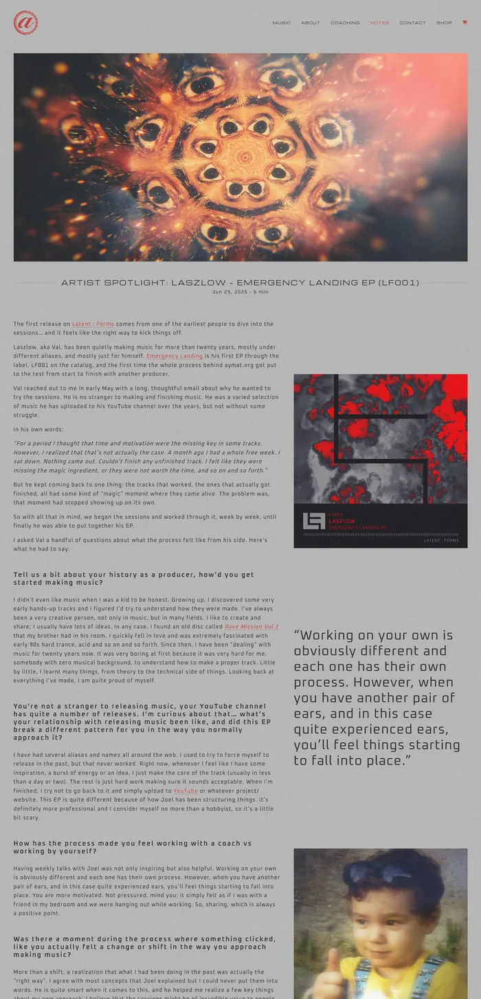 aymat.org artist spotlight: Laszlow, Emergency Landing EP